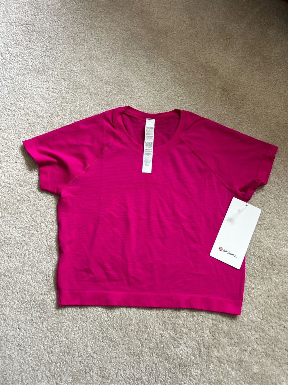 4-12 NWT size 8 Lululemon Swiftly Tech Cropped Short Sleeve 2.0 PFRE